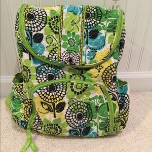 Vera Bradley Double Zip Backpack in Limes Up